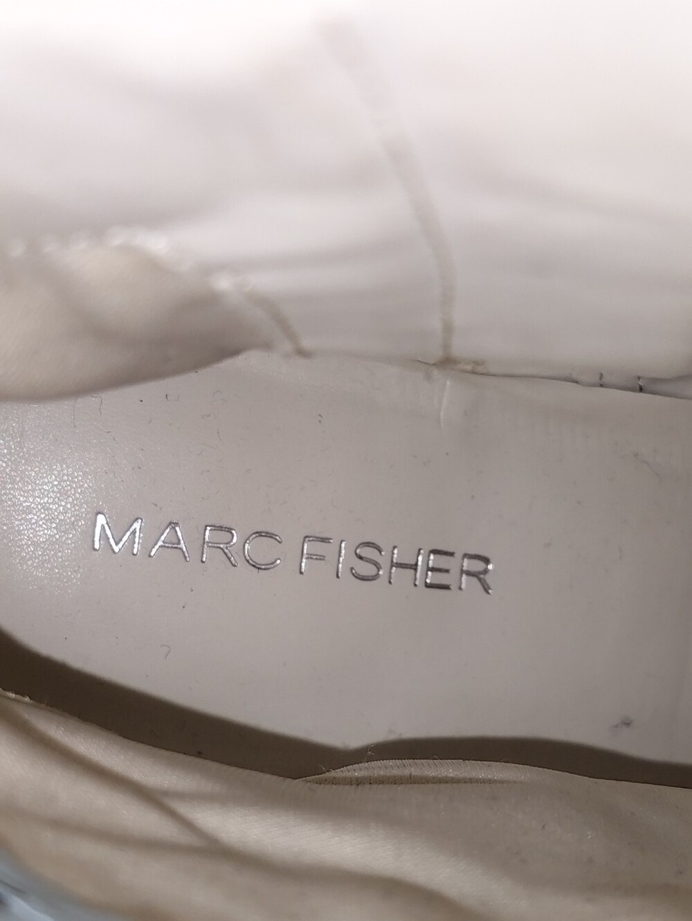 Marc Fisher Cream Leather Boots with Sleek Soles